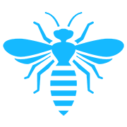 Bees icon graphic in blue